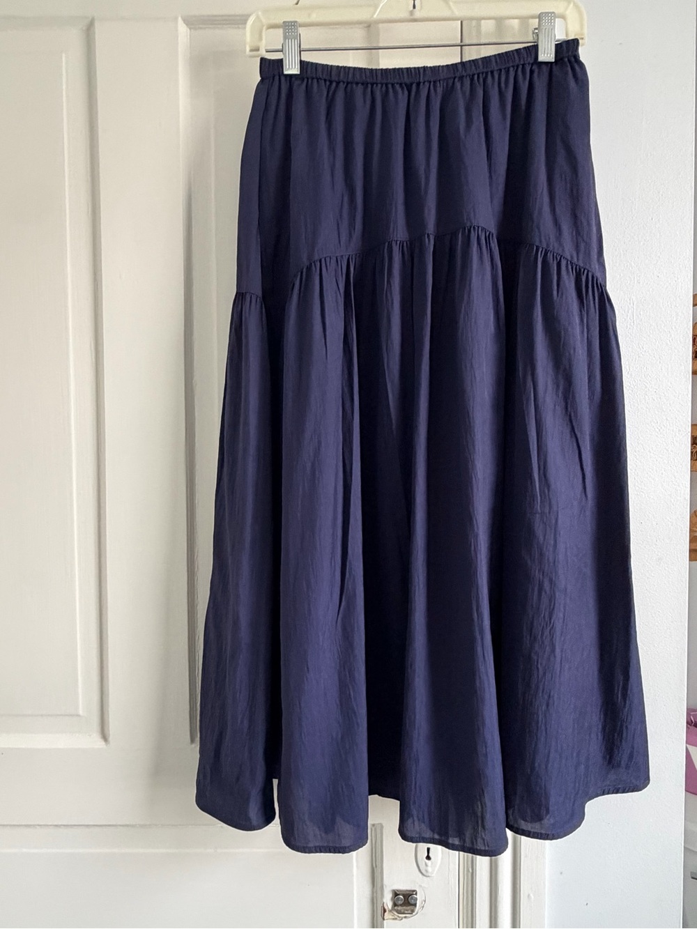 Uniqlo Women's Blue Tiered Midi Skirt